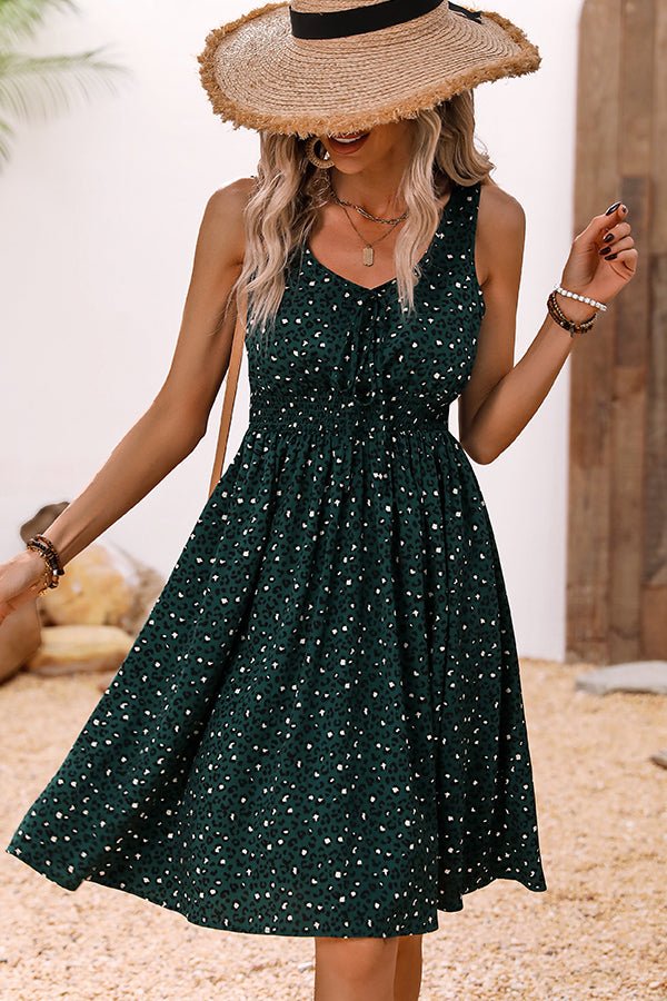 Leopard Print Sleeveless Casual Mini Dress - Image 2