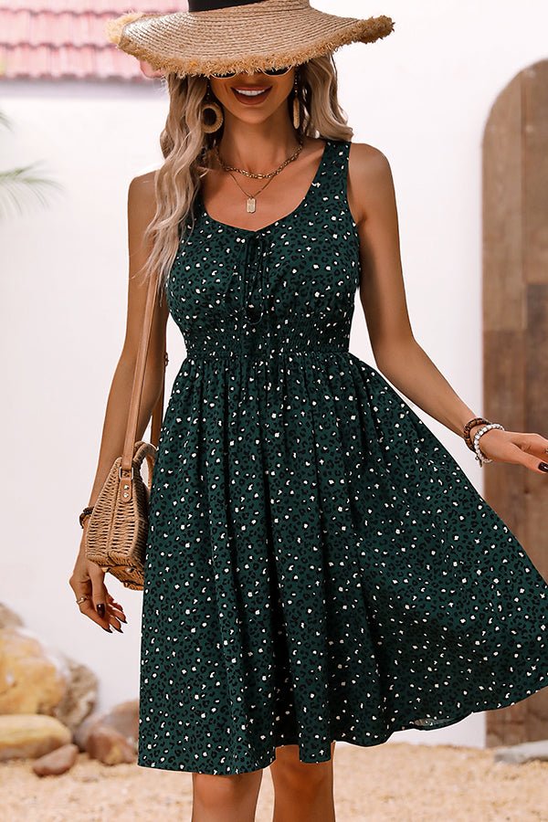Leopard Print Sleeveless Casual Mini Dress - Image 4