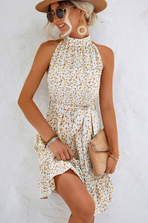 Floral Print Halter Neck Mini Dress - Image 2