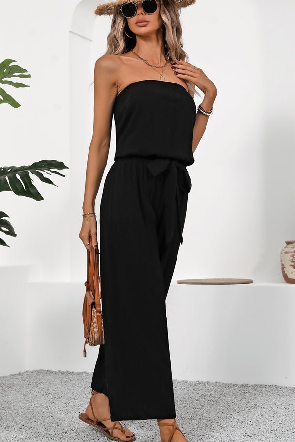 Bandeau High Waist Black Casual Jumpsuits - Image 6