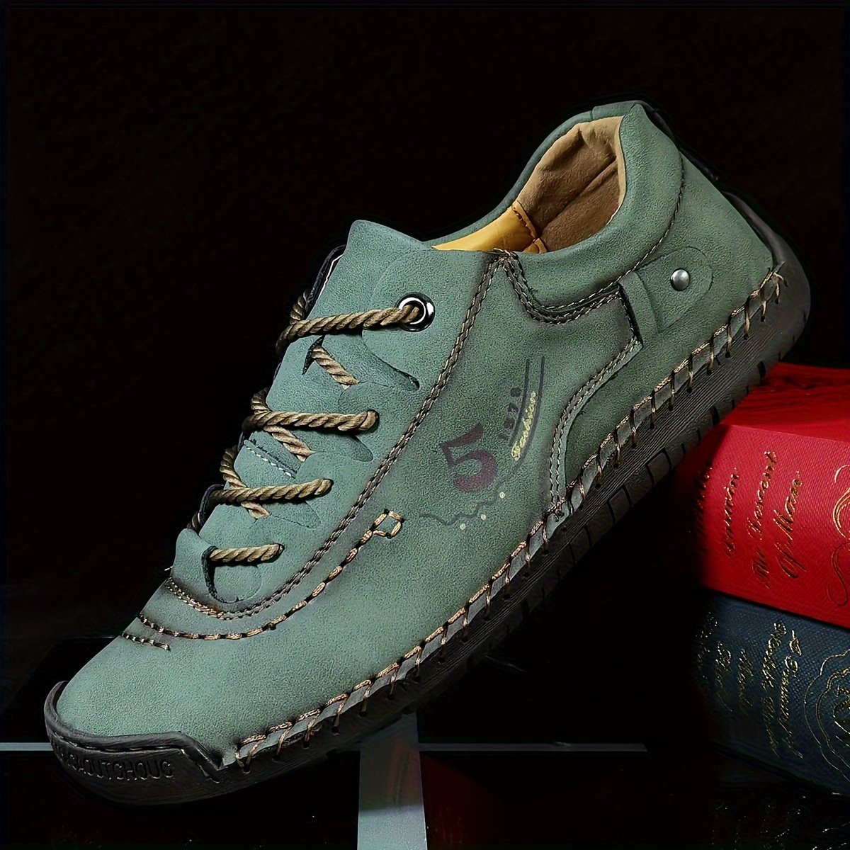 Men’s Handmade Stitching Casual Shoes Flats Outdoor Walking Sneakers - Image 12