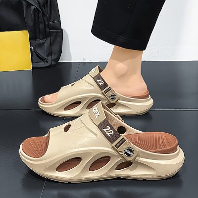 Men’s Fashion EVA Slides, Non Slip Quick-drying Open Toe Slippers For Indoor Outdoor Walking, Men’s Summer Beach Slides