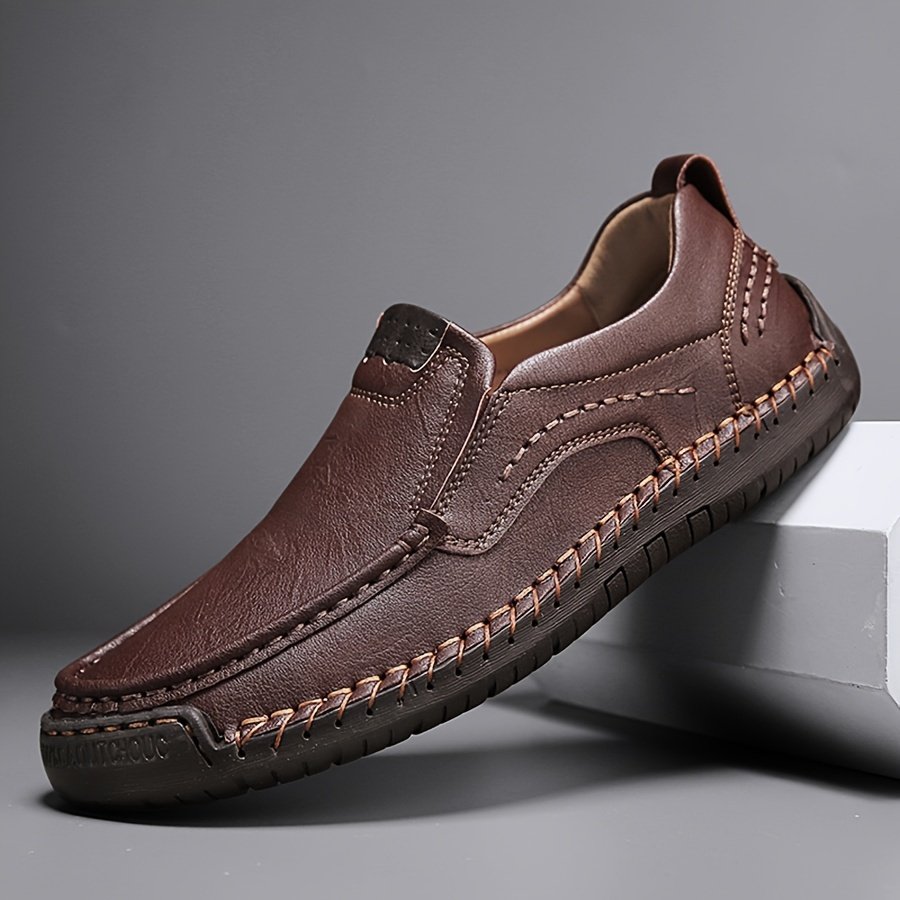 Men??s Stitching Casual Loafers, Breathable Wear-resistant Anti-skid Slip On Shoes For Outdoor Walking Driving, Spring Summer And Autumn