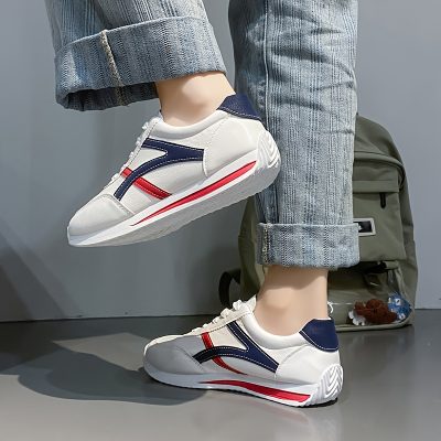 Women’s Simple Platform Sneakers, Casual Lace Up Outdoor Shoes, Comfortable Low Top Sport Shoes