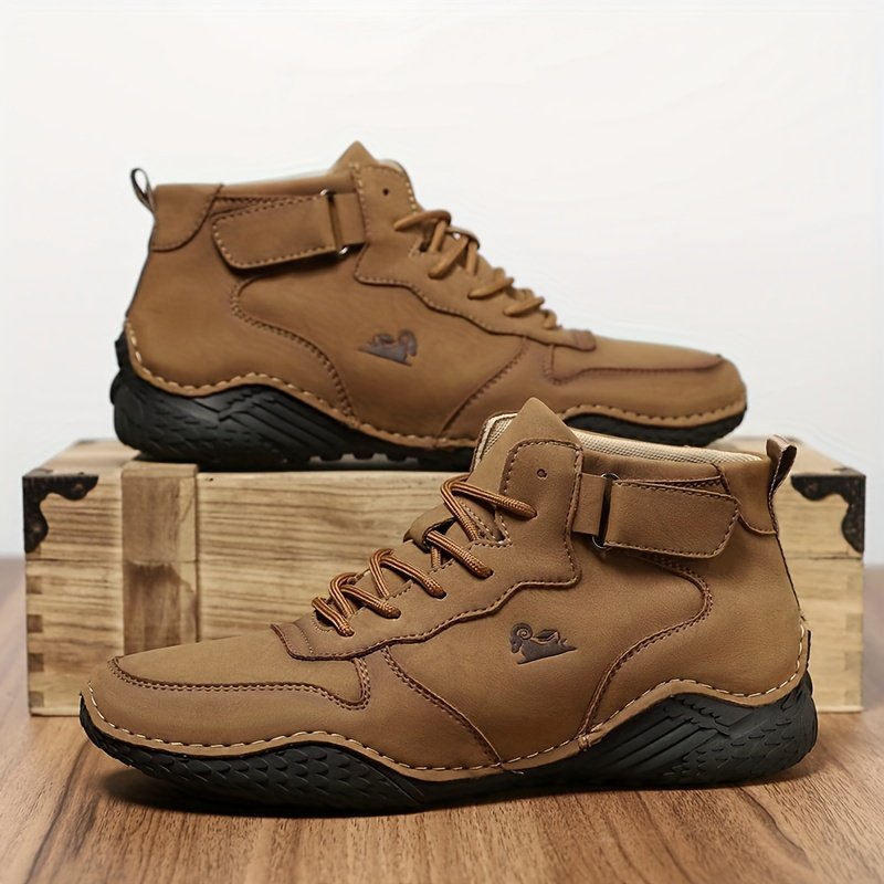 Men??s Trendy Solid High Top Boots, Comfy Non Slip Casual Durable Lace Up Shoes For Men??s Outdoor Activities - Image 11