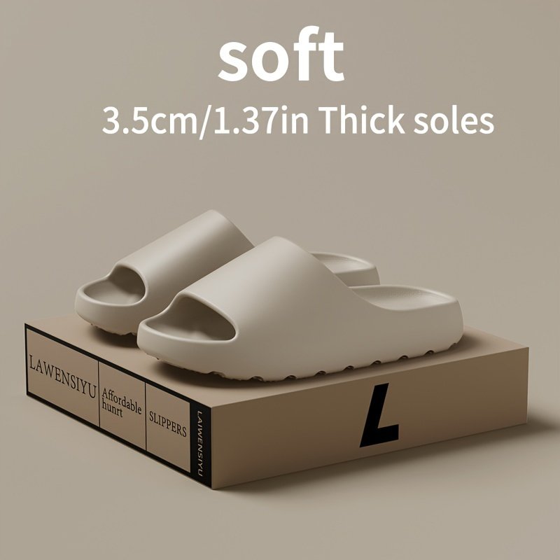 Solid Color EVA Pillow Slides, Lightweight Soft Sole Home Shower Slides, Non-Slip Beach Slides - Image 4