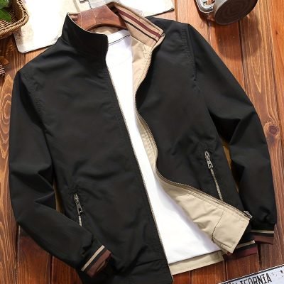 Men??s Sports Jacket Coat Lapel Zipper Pockets Windproof Ribbed Cuff Coat For Daily Wear