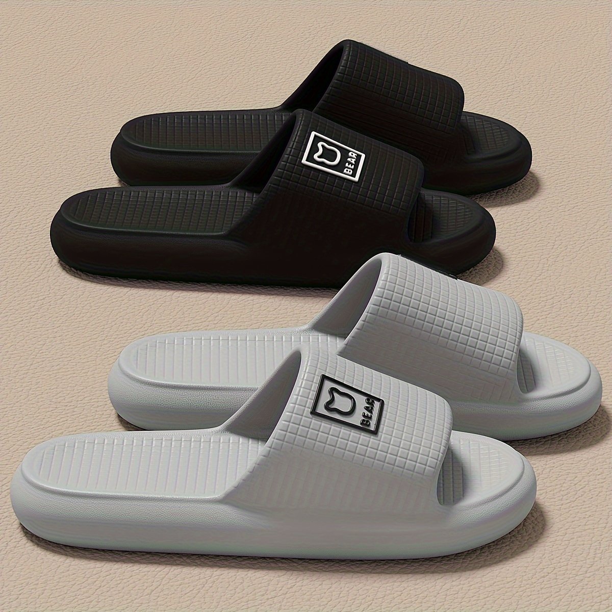 Unisex Solid Colour Open Toe Breathable Slippers, Comfy Non Slip Durable EVA Slides For Men & Women - Image 12