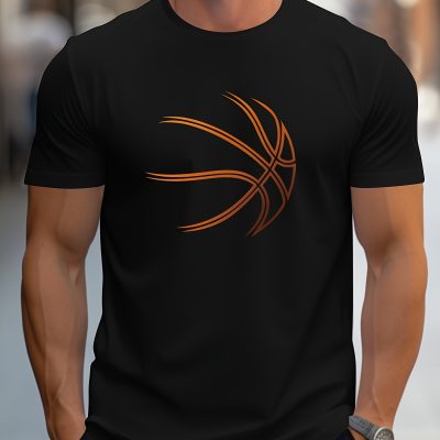 Basketball Graphic Print Men’s Creative Top, Casual Short Sleeve Crew Neck T-shirt, Men’s Clothing For Summer Outdoor
