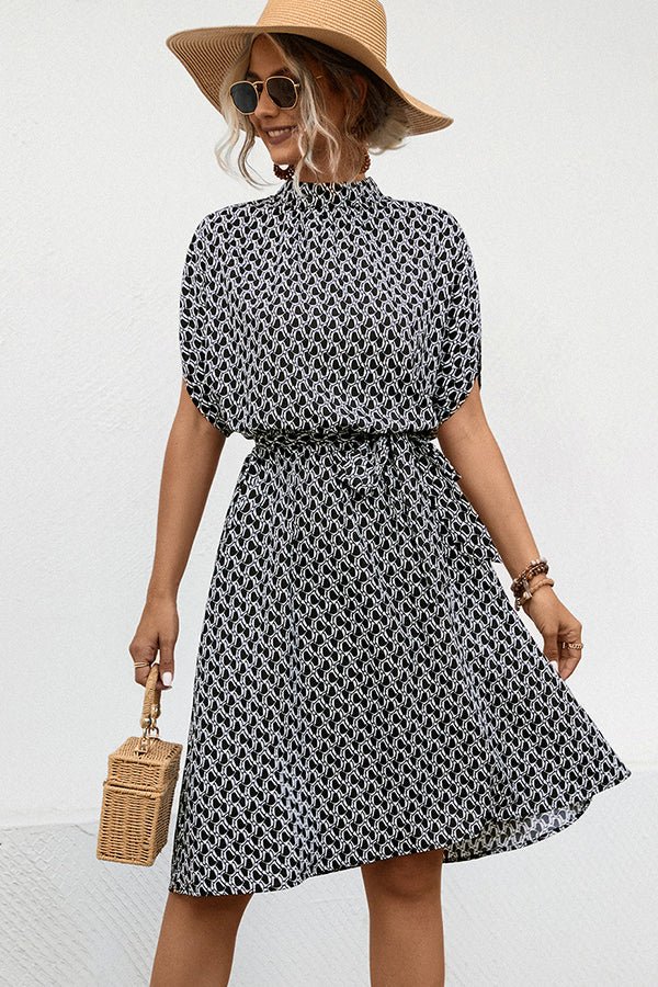 Fashion Print Short Sleeve asual Dress - Image 4