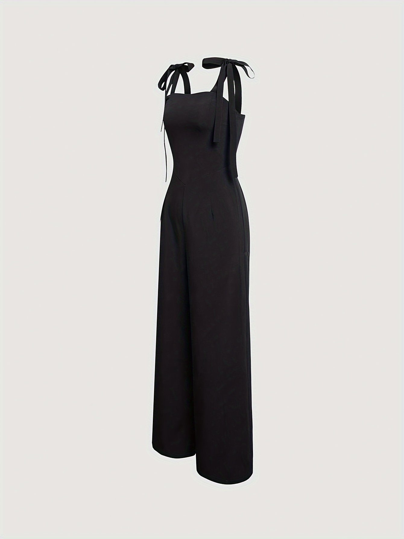 Knot Strap Wide Leg Jumpsuit, Casual Sleeveless Jumpsuit For Spring & Summer, Women??s Clothing