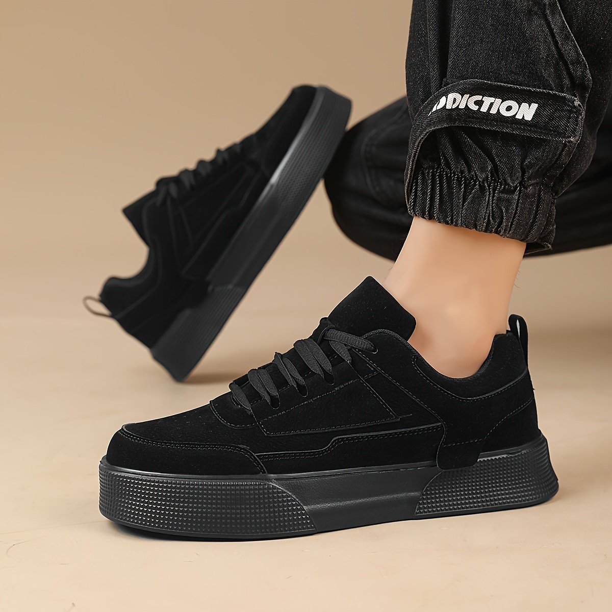 Men??s Trendy Solid Skate Shoes, Comfy Non Slip Casual Lace Up Sneakers For Men??s Outdoor Activities - Image 8