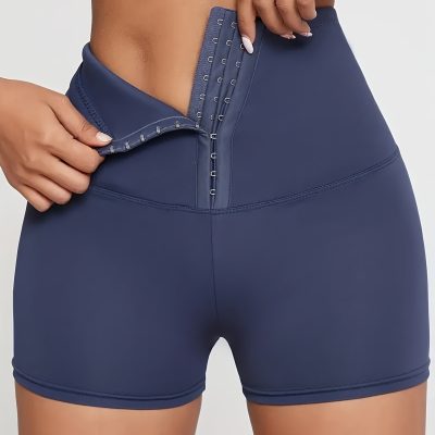 High Waist Versatile Sports Shorts, Slim Fit Adjustable Buckle Fitness Shorts, Women’s Activewear