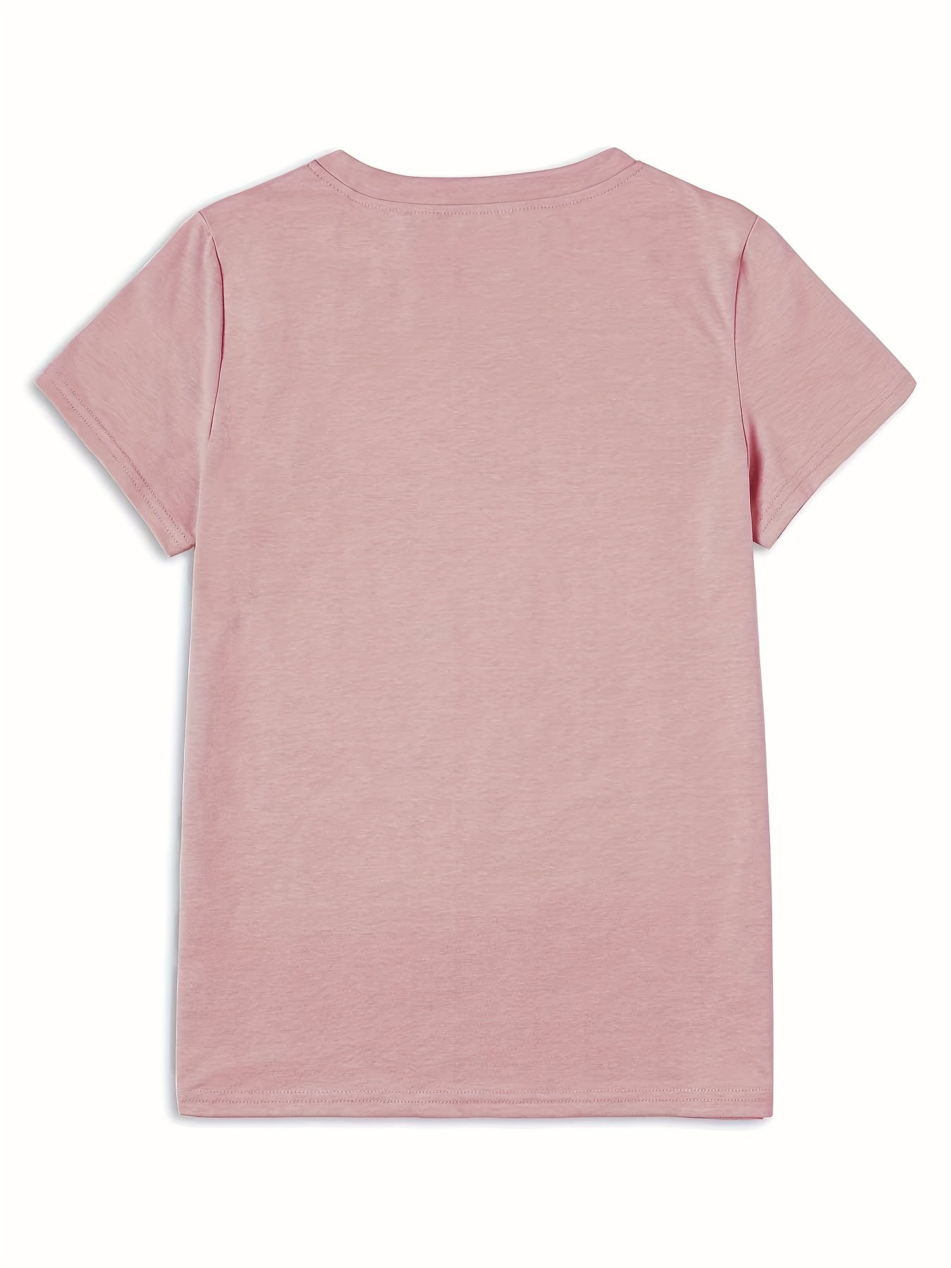 Letter Print T-shirt, Casual Short Sleeve Crew Neck Top For Spring & Summer, Women??s Clothing - Image 3
