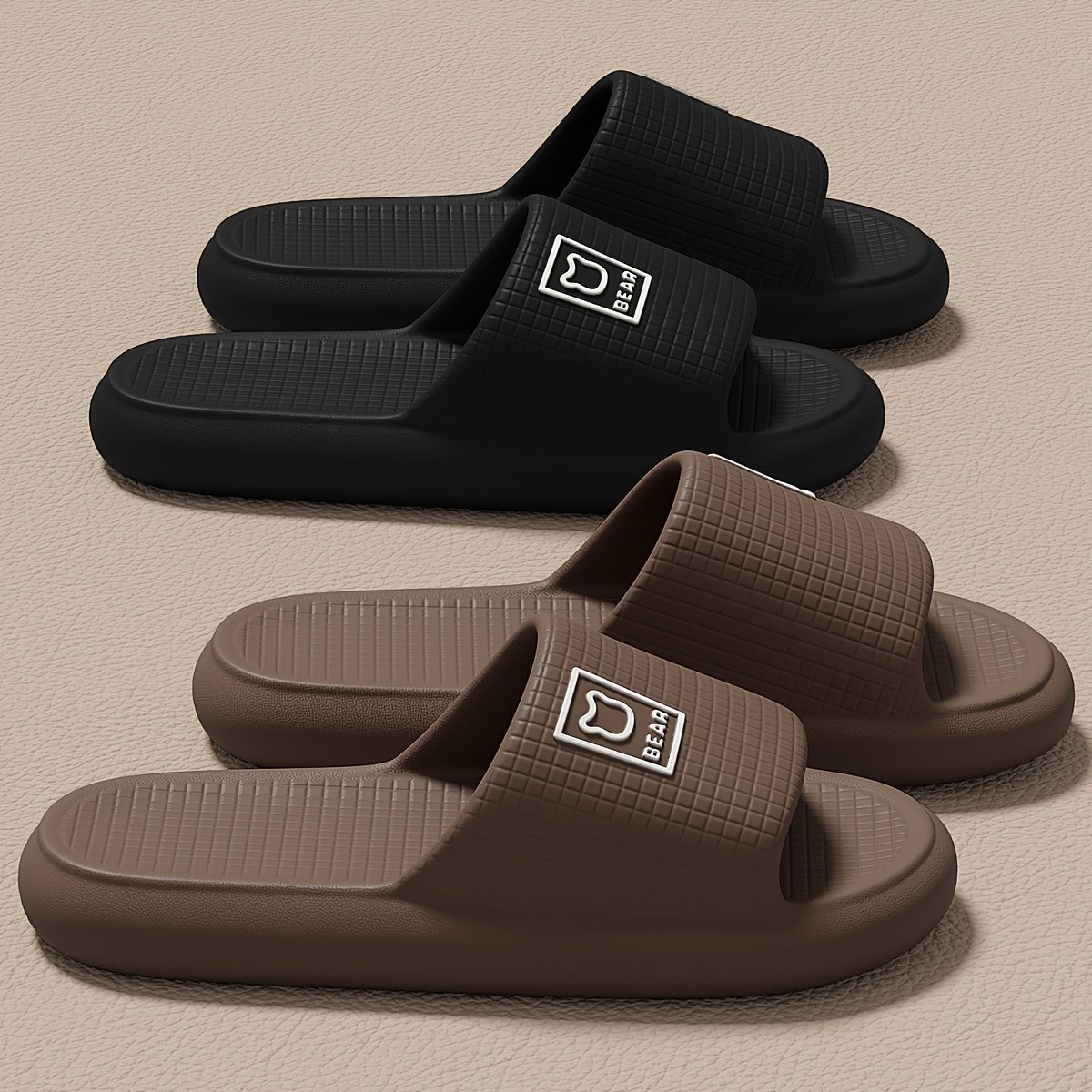 Unisex Solid Colour Open Toe Breathable Slippers, Comfy Non Slip Durable EVA Slides For Men & Women - Image 8