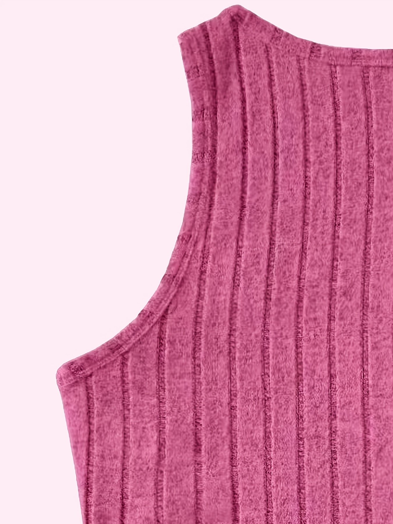 Ribbed Casual Two-piece Set, Crew Neck Sleeveless Tank Top & Drawstring Shorts Outfits, Women??s Clothing - Image 6