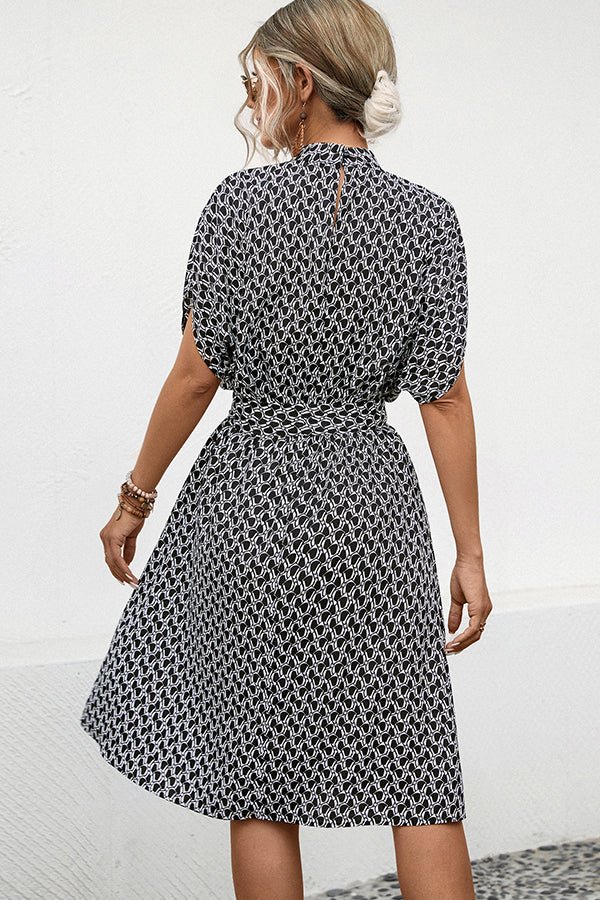 Fashion Print Short Sleeve asual Dress - Image 5