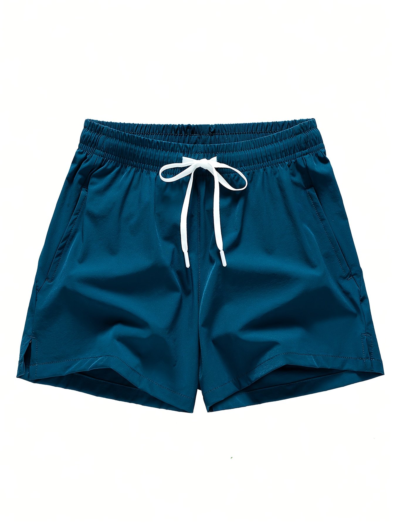 3 Pcs Men’s Loose Solid Shorts With Pockets, Casual Elastic Waist High Stretch Drawstring Shorts For Summer - Image 7