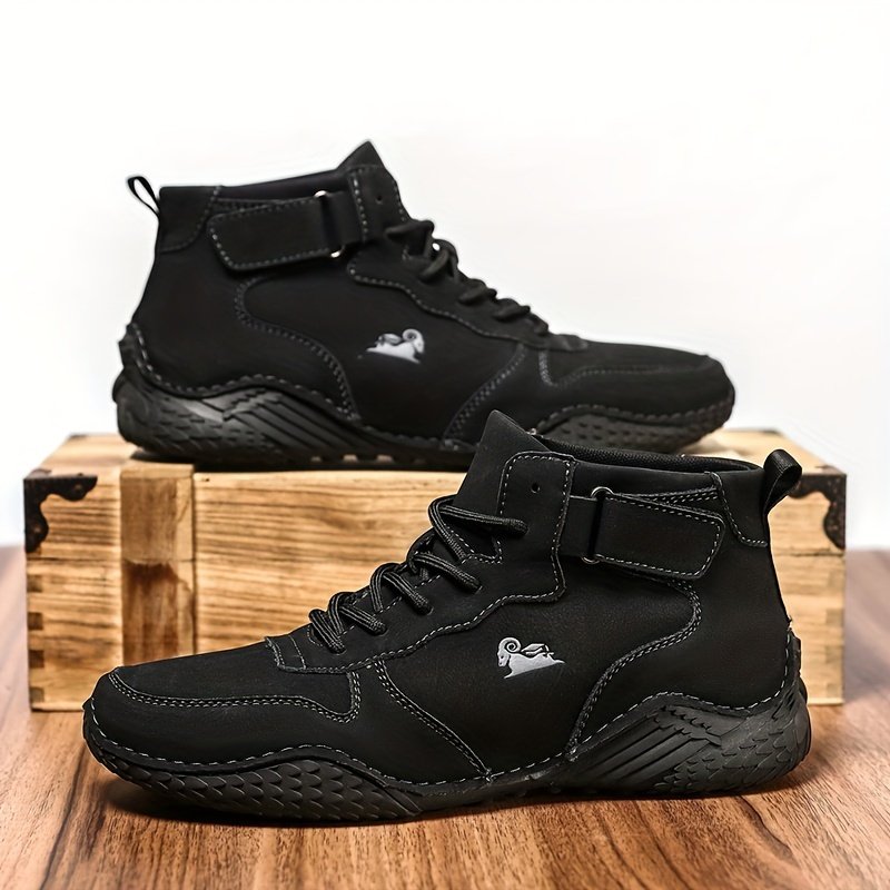 Men??s Trendy Solid High Top Boots, Comfy Non Slip Casual Durable Lace Up Shoes For Men??s Outdoor Activities - Image 12