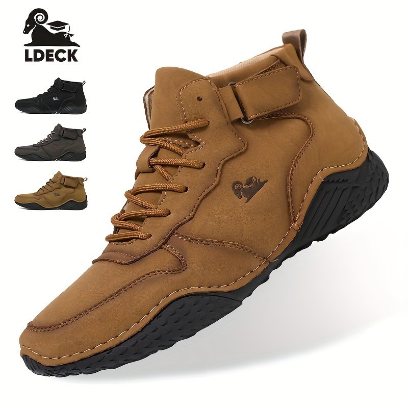 Men??s Trendy Solid High Top Boots, Comfy Non Slip Casual Durable Lace Up Shoes For Men??s Outdoor Activities - Image 8