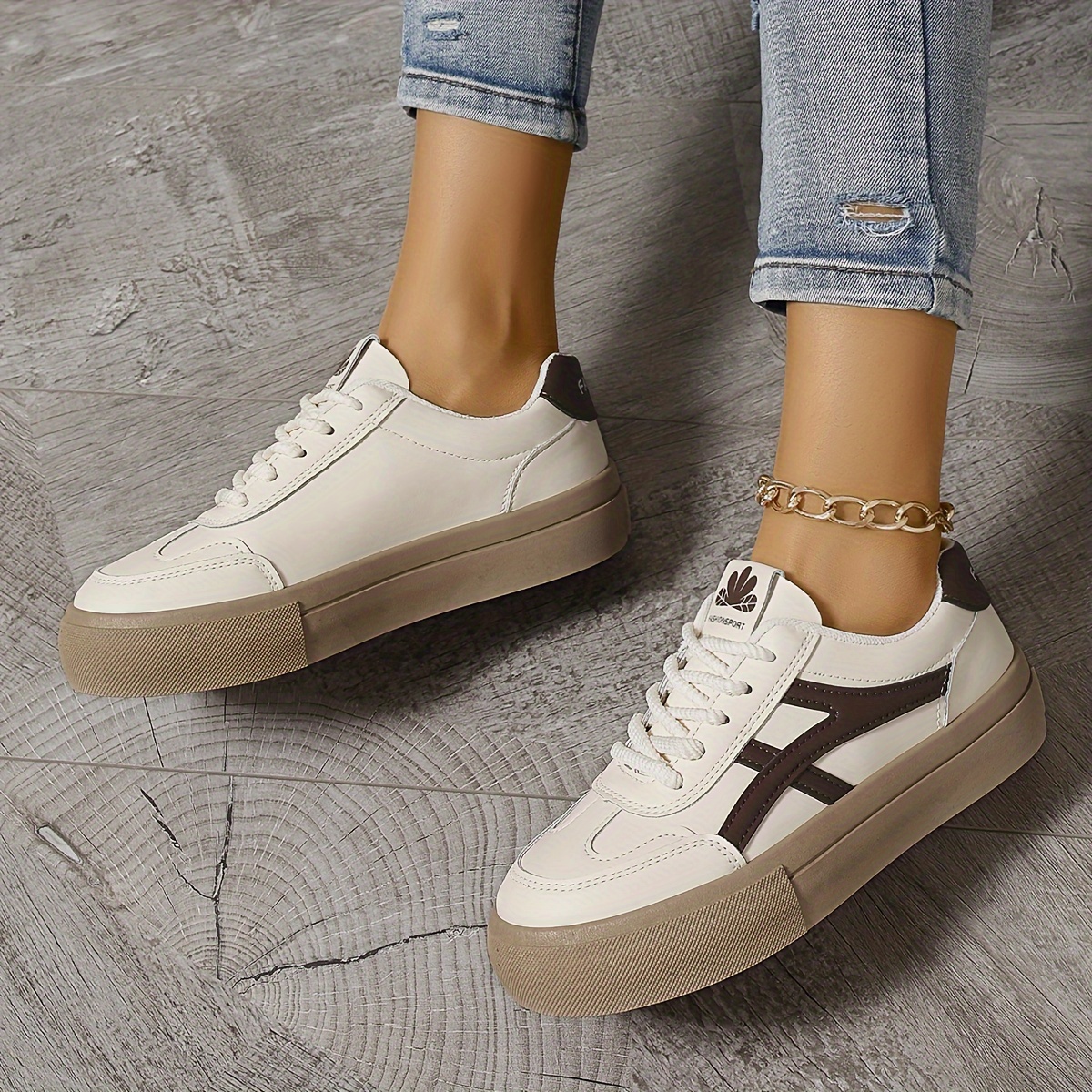 Women’s Colorblock Trendy Sneakers, Lace Up Soft Sole Platform Skate Shoes, Low-top Versatile Shoes - Image 10