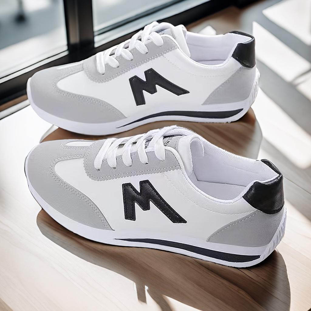 Women’s Colorblock Casual Sporty Trainers, Platform Soft Sole Lace Up Walking Shoes, Low-top Running Sneakers - Image 3
