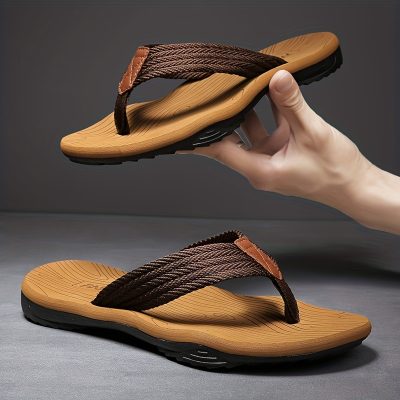 Men’s Trendy Outdoor Beach Slip On Strap Flip Flops, Casual Outdoor Slippers With Assorted Colors