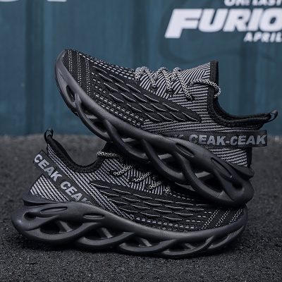 Men’s Blade Sneakers, Breathable Shock Absorption Running Shoes Lightweight Non-Slip Shoes For Jogging Tennis Gym, Walking Sneakers, Athletic Shoes