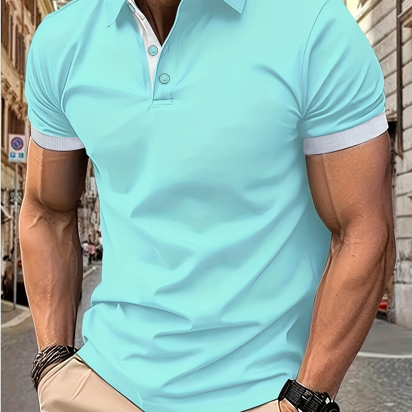 Breathable Regular Fit Golf Shirt, Men’s Casual V-Neck T-Shirt Short Sleeve For Summer, Men’s Clothing - Image 8