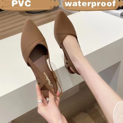 Women’s Solid Color Wedge Heeled Shoes, Fashion Point Toe Platform Shoes, Comfortable Ankle Strap Shoes