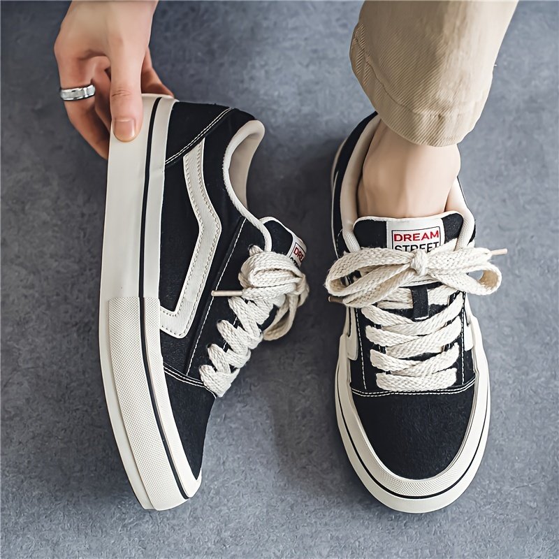 Men’s Classic Striped Trendy Skateboard Shoes Lace Up Non Slip Low Top Comfy Sneakers For Outdoor Walking Jogging Campus Street Holiday All Seasons - Image 13
