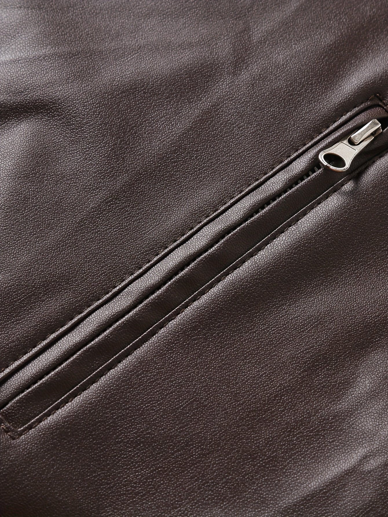 2023 Autumn And Winter New Zipper Cardigan Pocket PU Leather Small Stand Collar MotorcycleJacket Coat Men’s Coat - Image 9