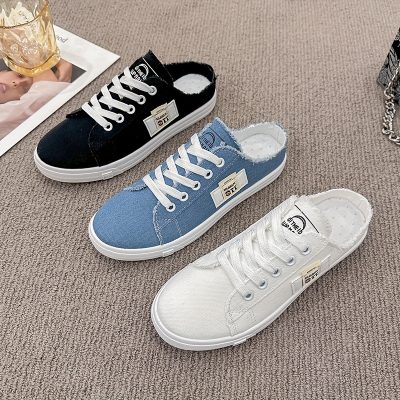 Casual Women’s Slip-On Sneakers, Breathable Backless Flat Shoes, Lightweight Flat Outdoor Mule Shoes