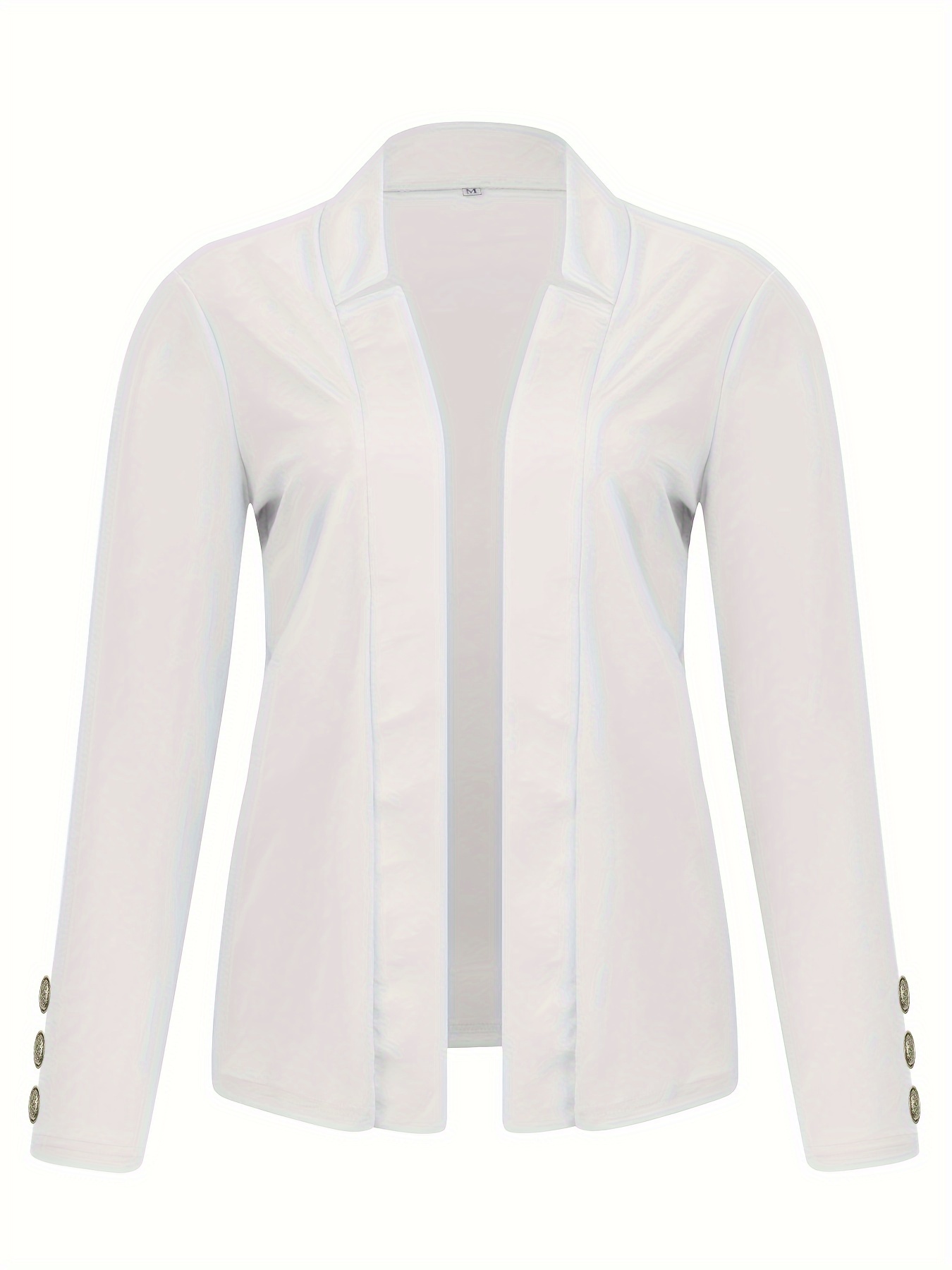 Solid Open Front Blazer, Casual Long Sleeve Button Blazer For Office & Work, Women’s Clothing - Image 18