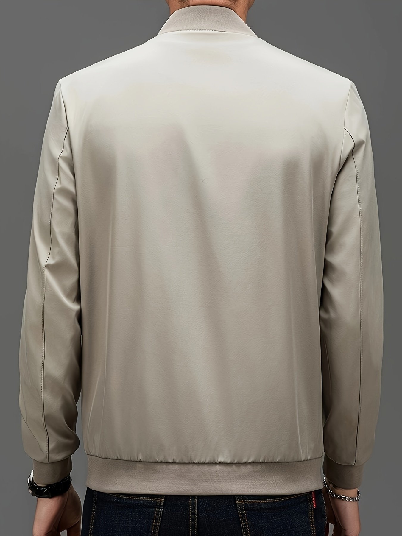 Men??s Solid Colour Lapel Jackets With Zipper, Comfy Casual Long Sleeve Business Style Tops For Men??s Outdoor Activities - Image 5