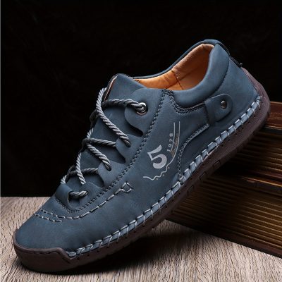 Men’s Handmade Stitching Casual Shoes Flats Outdoor Walking Sneakers