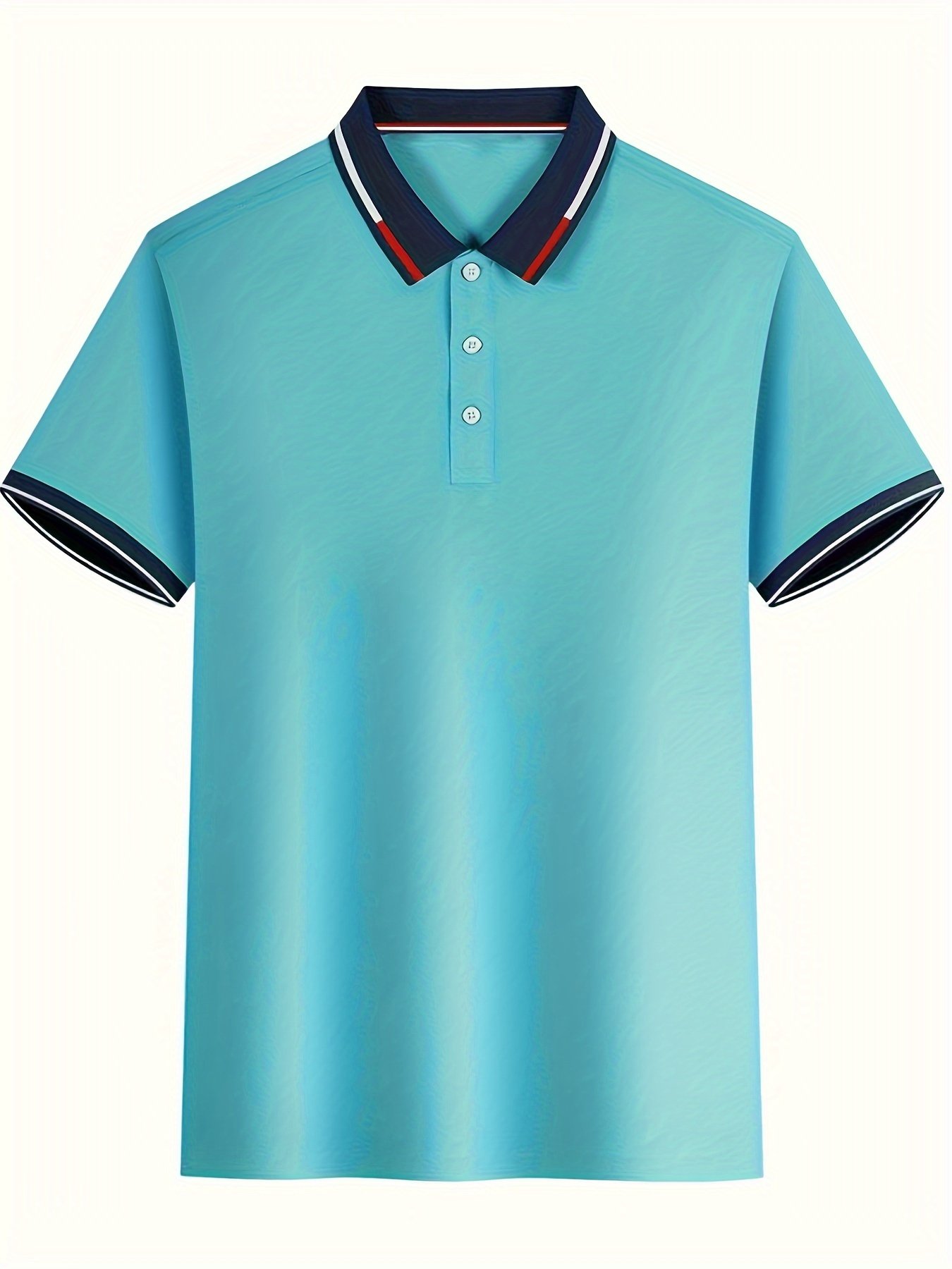 Breathable Contrast Binding Men’s Casual Short Sleeve Lapel Golf Shirt For Summer, Men’s Clothing - Image 12