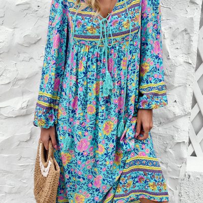 Bohemia Print Holiday Style Midi Dress