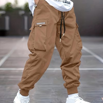 Trendy Men’s Casual Cargo Pants With Pocket, Men’s Outfits For Spring And Autumn