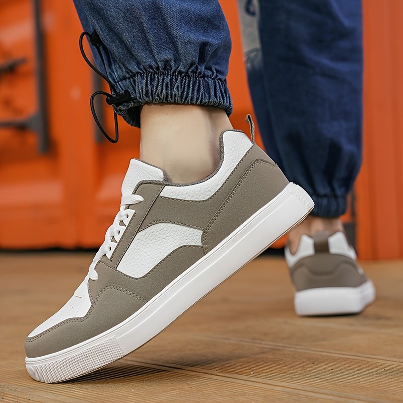 Men’s Old School Style Colour Block Skateboard Shoes, Comfy Non Slip Lace Up Breathable Sneakers For Men’s Outdoor Activities - Image 10