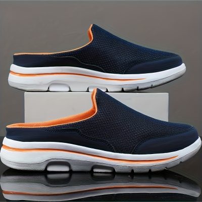 Men’s Slip-on Mules Half Sneakers, Casual Walking Shoes Outdoor, Backless Sneakers, Open Back Shoes
