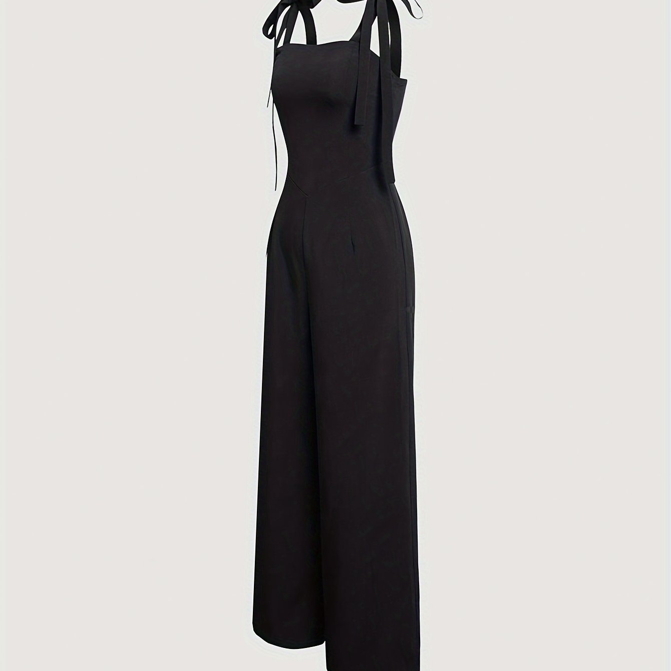 Knot Strap Wide Leg Jumpsuit, Casual Sleeveless Jumpsuit For Spring & Summer, Women??s Clothing - Image 2
