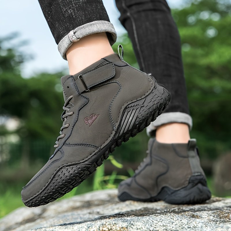 Men??s Trendy Solid High Top Boots, Comfy Non Slip Casual Durable Lace Up Shoes For Men??s Outdoor Activities - Image 13