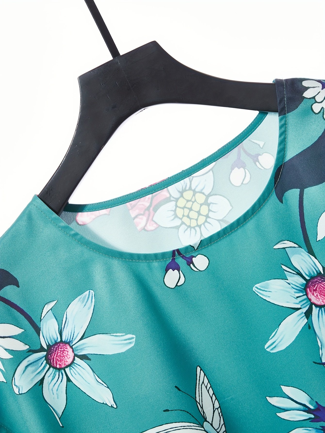 Elegant Two Piece Set, Floral Print Crew Neck Tank Top & Elastic Waist Pocket Pants Outfits For Spring & Summer, Women’s Clothing - Image 5