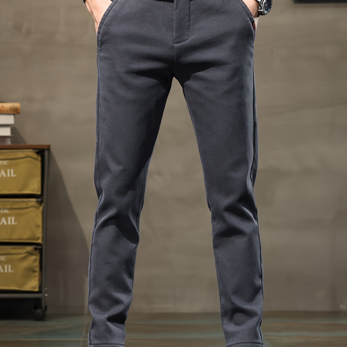 Men??s Semi-formal Skinny Pants For Fall Winter Business - Image 2