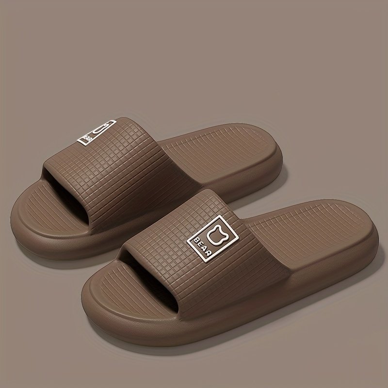 Unisex Solid Colour Open Toe Breathable Slippers, Comfy Non Slip Durable EVA Slides For Men & Women - Image 3