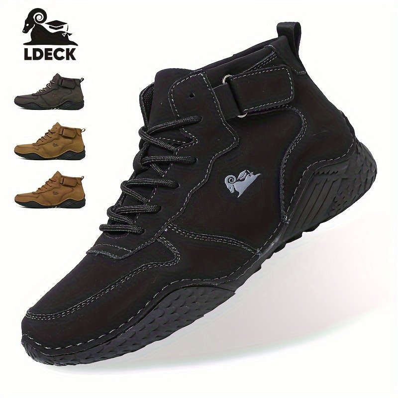 Men??s Trendy Solid High Top Boots, Comfy Non Slip Casual Durable Lace Up Shoes For Men??s Outdoor Activities - Image 9