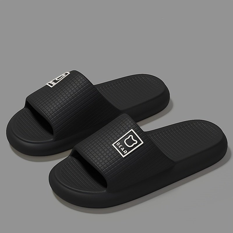 Unisex Solid Colour Open Toe Breathable Slippers, Comfy Non Slip Durable EVA Slides For Men & Women - Image 2