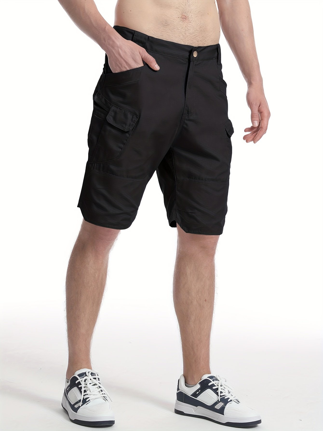 Men??s Multi Pockets Waterproof Tactical Shorts, Lightweight Quick Drying Breathable Cargo Shorts - Image 4