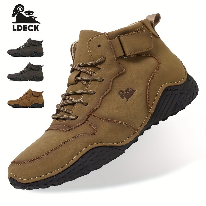 Men??s Trendy Solid High Top Boots, Comfy Non Slip Casual Durable Lace Up Shoes For Men??s Outdoor Activities - Image 5